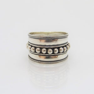 Vintage Bali Sterling Silver Dots Dome Ring Size 8