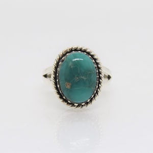 Vintage Southwestern Sterling Silver Turquoise Ring Size 7