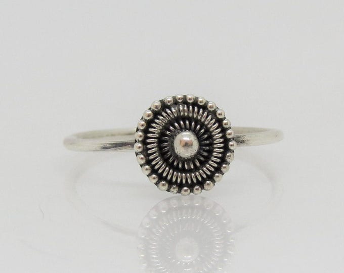 Vintage Bali Sterling Silver Thin Band Ring Size 8
