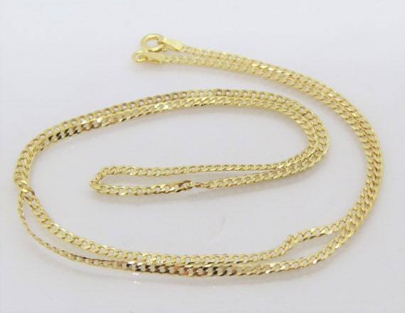 14K Yellow Gold Beaded Vertical Infinity Pendant with Cuban Chain