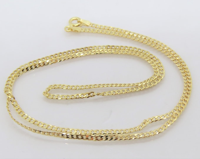Vintage 14K Solid Yellow Gold Cuban Link Chain Necklace 20''
