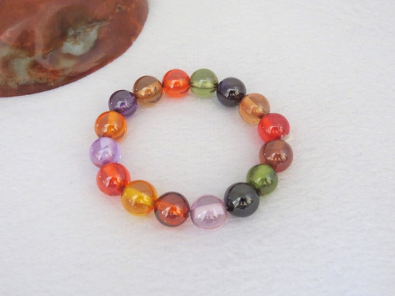 Vintage Jewelry Multicolor Naga Eye Bangle Bracel… - image 2