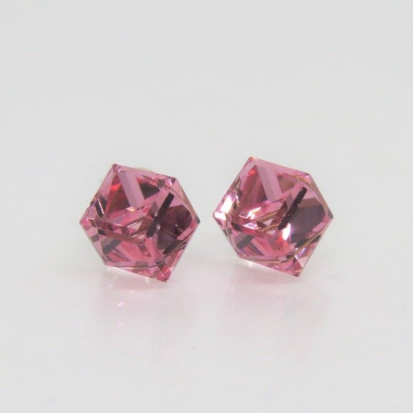 Sterling Silver Pink Sapphire Stud Earrings