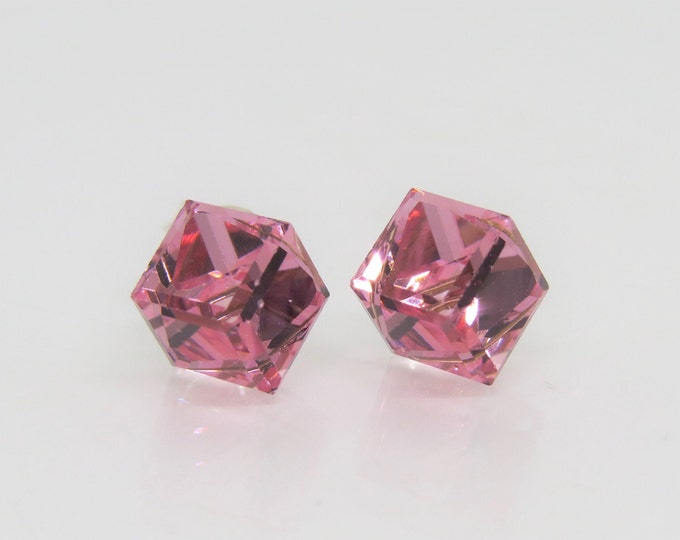 Sterling Silver Pink Sapphire Stud Earrings