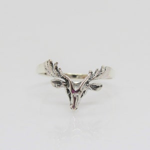 Vintage Sterling Silver Deer Ring Size 7