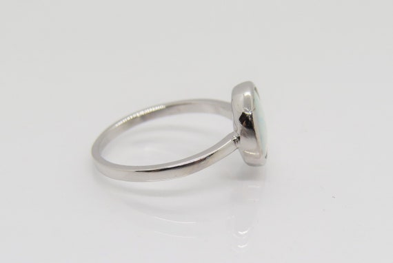 Vintage Sterling Silver White Opal Ring Size 5 - image 4