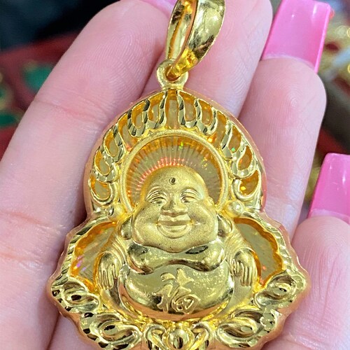 Vintage 24K 980 Pure Gold Laughing Buddha Happy Buddha Etsy