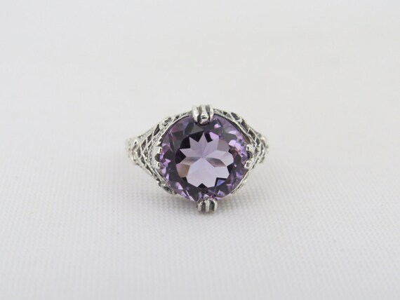 Vintage Sterling Silver Natural Amethyst Filigree Ring Size 7 - Etsy