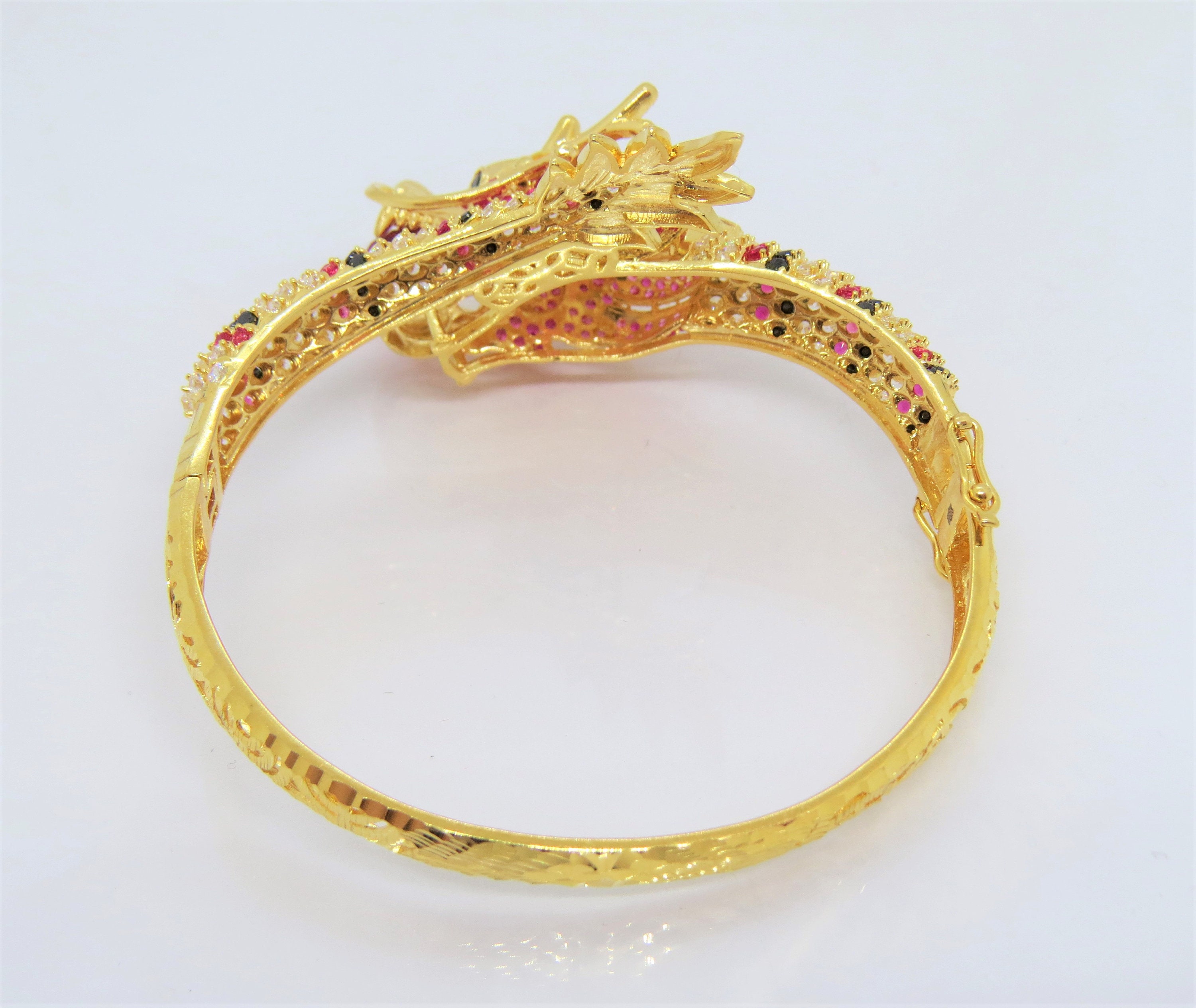 18K Solid Yellow Gold Ruby, Black Sapphire & White Topaz 18K Solid Yellow Gold Ruby, Black Sapphire & White Topaz