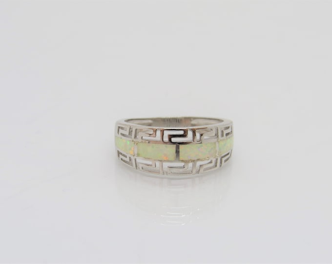 Vintage Sterling Silver Fire Opal Filigree Dome Ring Size 8