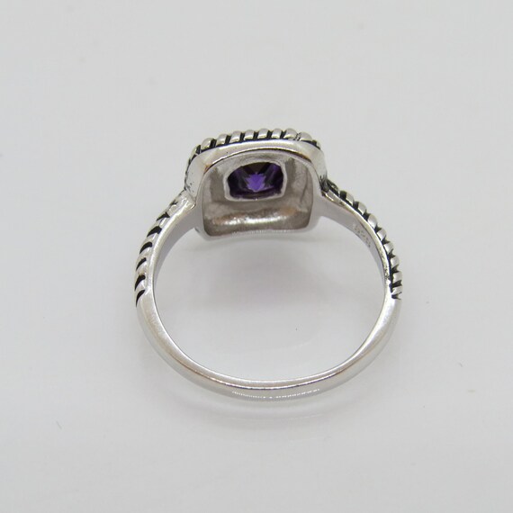 Vintage Sterling Silver Purple Amethyst Square Do… - image 2