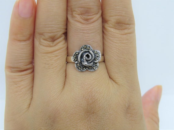 Marcasite sale rose ring