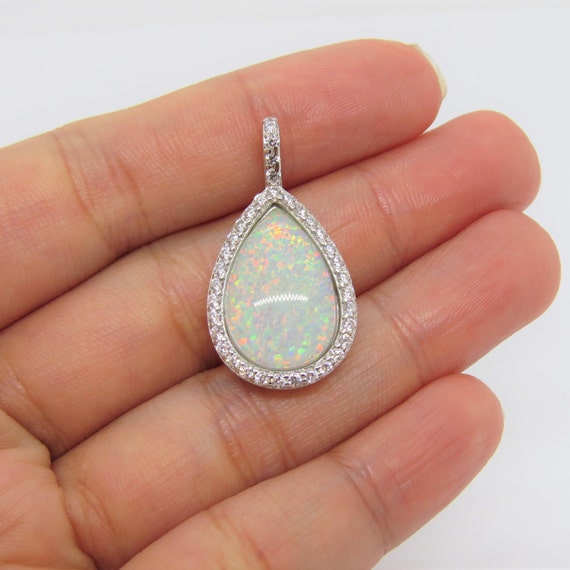 Vintage Sterling Silver White Opal & White Topaz … - image 6