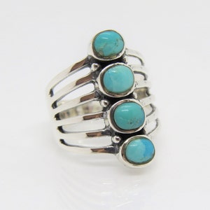 Vintage Southwestern Sterling Silver Turquoise Ring. - Etsy
