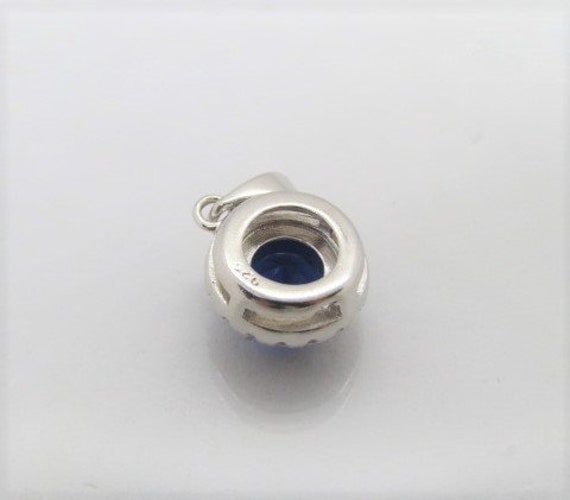 Vintage Sterling Silver Blue Sapphire & White Top… - image 4