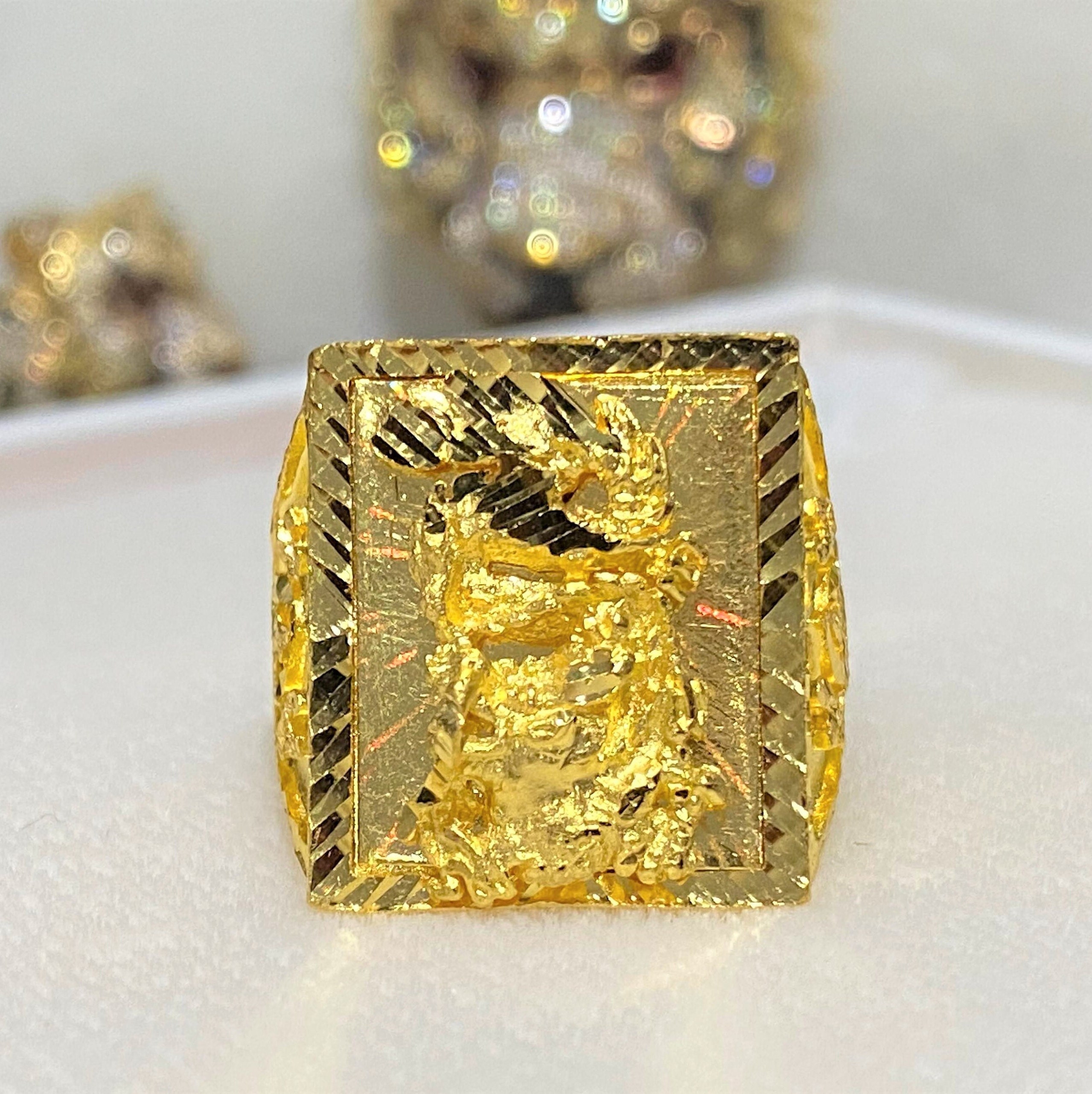 980 23K Solid Gold Dragon Rectangle Vintage Ring Size 8 - Etsy 980 23K Solid Gold Dragon Rectangle Vintage Ring Size 8 - Etsy