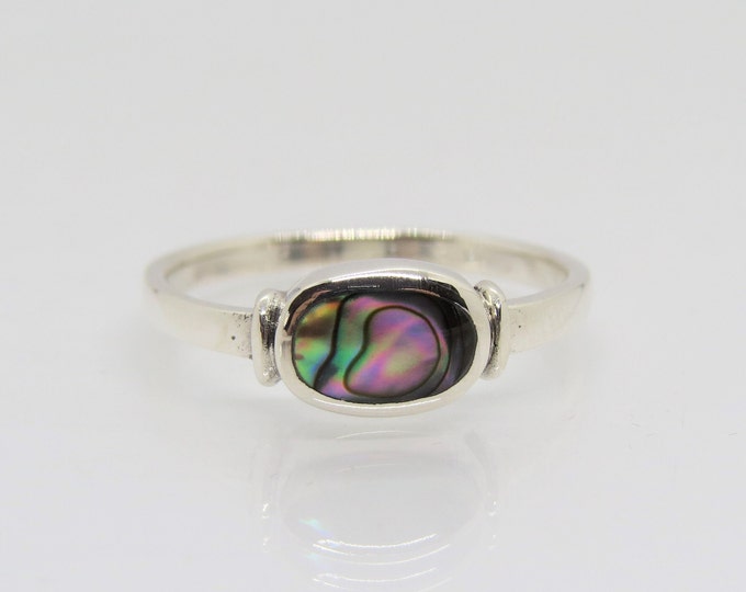 Sterling Silver Abalone Ring Size 7