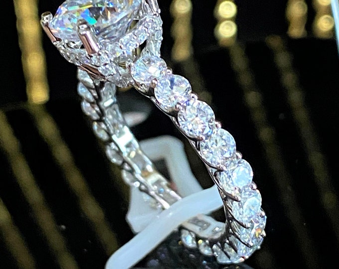 Vintage 750 18K Solid White Gold White Topaz Solitaire Engagement Ring Size 5.5