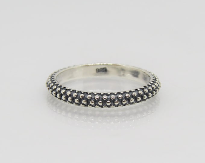 Vintage Bali Sterling Silver Dots Band Ring Size 7.5