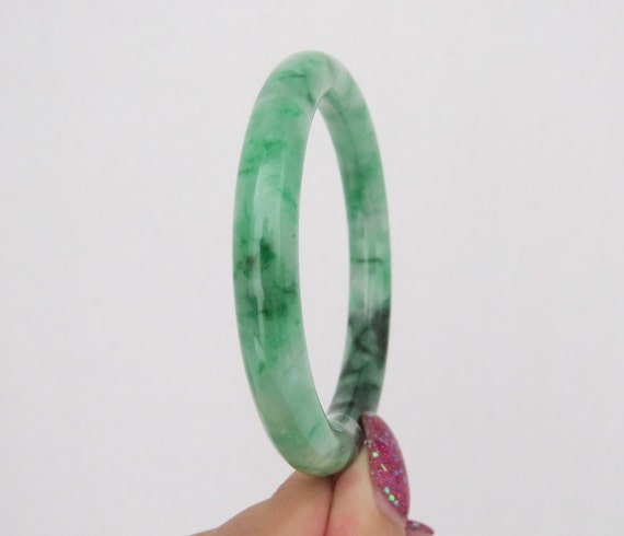 Vintage Translucent Natural Emerald Green Jadeite… - image 4