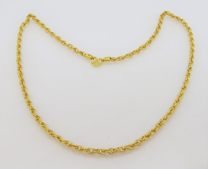 Vintage 24K 980 Pure Gold Twisted Link Chain Necklace Etsy