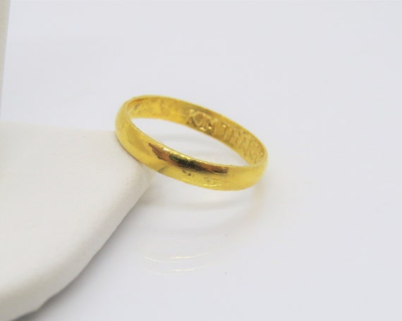 Vintage 24K 9999 Solid Gold Wedding Band Ring Siz… - image 1