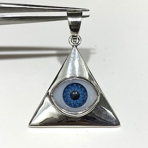 Sterling Silver Blue Evil Eye Pendant.