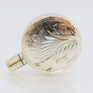 Vintage Sterling Silver Carved Perfume Bottle