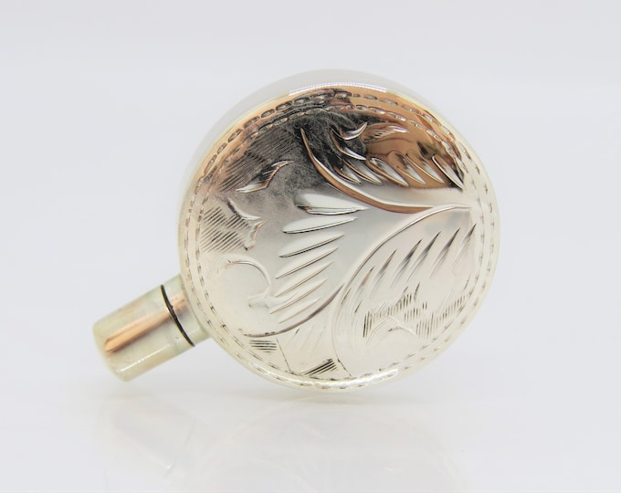 Vintage Sterling Silver Carved Perfume Bottle