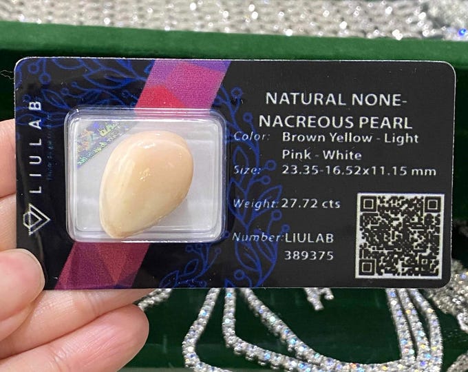 Vintage 27.72ct Natural Non-nacreous Pearl Brown Yellow, Light Pink White. Make for Ring, Pendant.
