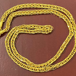 Vintage 23K 980 Solid Gold Snake Link Chain Necklace 20&#39;&#39;