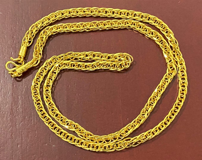 Vintage 23K 980 Solid Gold Snake Link Chain Necklace 20''