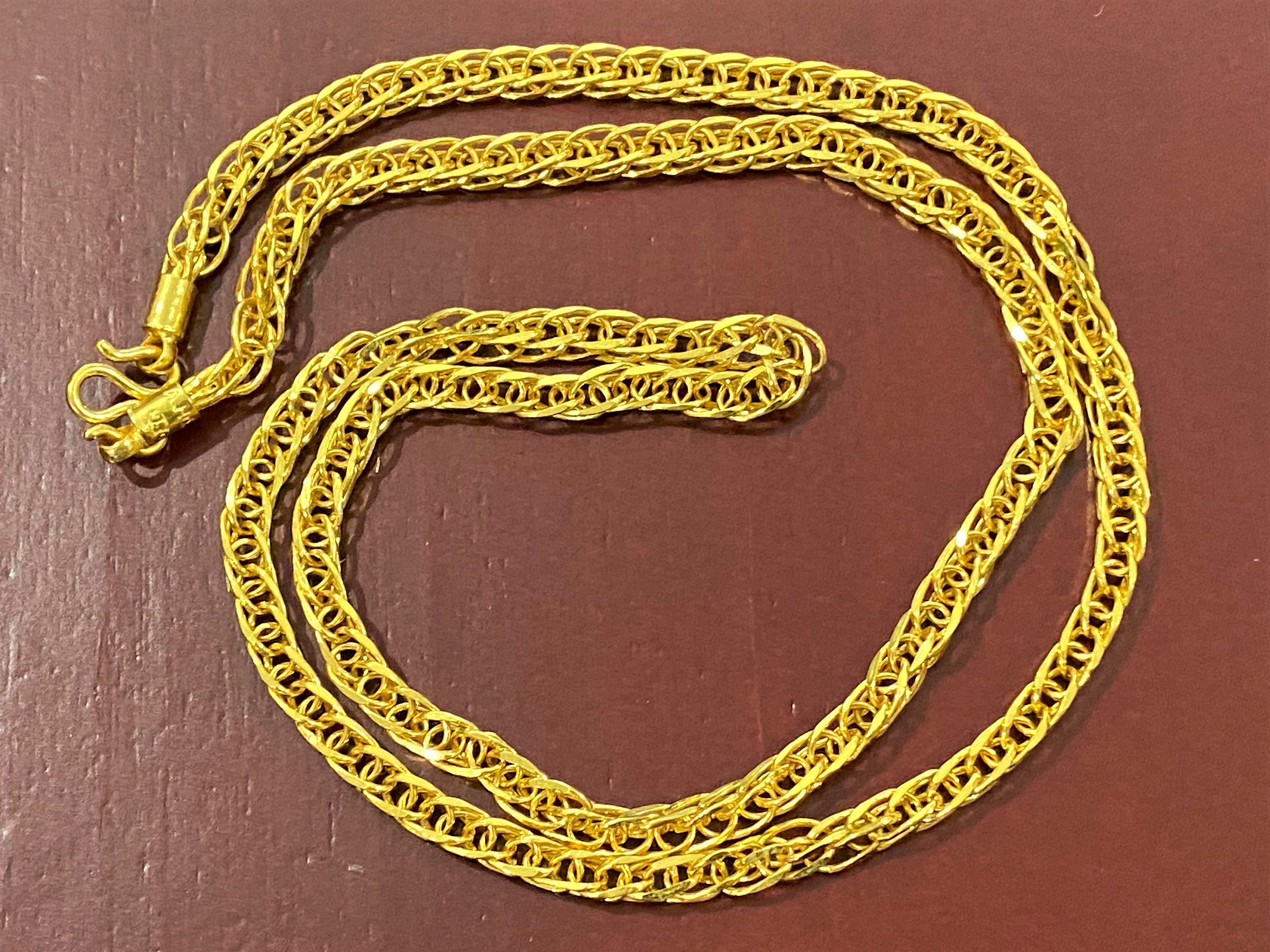 Vintage 23K 980 Solid Gold Snake Link Chain Necklace 20'' - Etsy Vintage 23K 980 Solid Gold Snake Link Chain Necklace 20'' - Etsy
