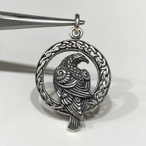 Sterling Silber Keltischer Rabe Anhänger.