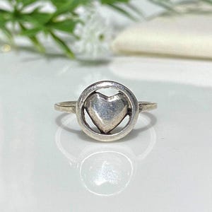 Vintage Sterling Silver Heart Ring.