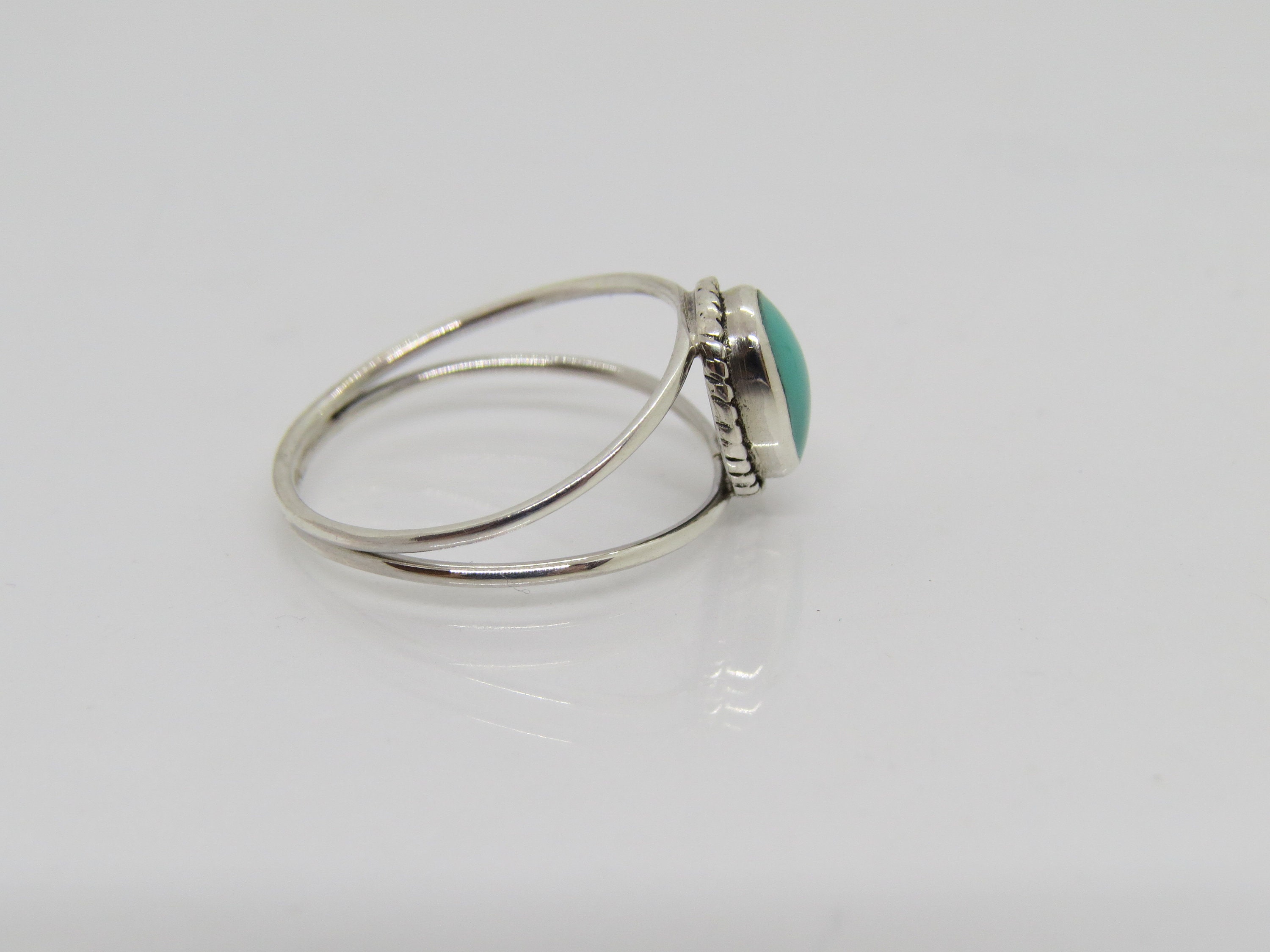 Vintage Sterling Silver Turquoise Ring Size 7 - Etsy
