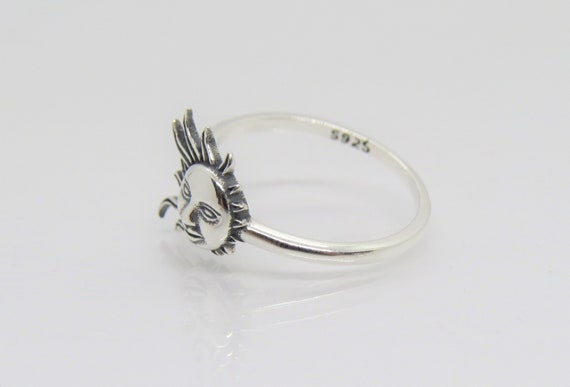 Vintage Sterling Silver Sun Ring Size 7 - image 3