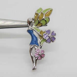 Vintage Sterling Silver Enamel Fairy Pendant - Etsy India