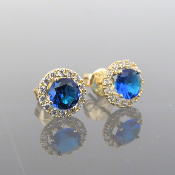 Vintage 18K Solid Yellow Gold 1.22ct Blue Sapphir… - image 3