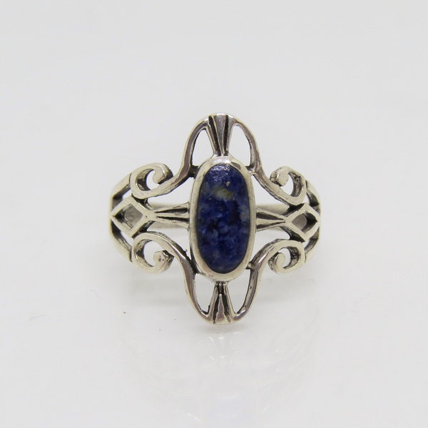Vintage Sterling Silver Lapis Lazuli Ring Size 9.5
