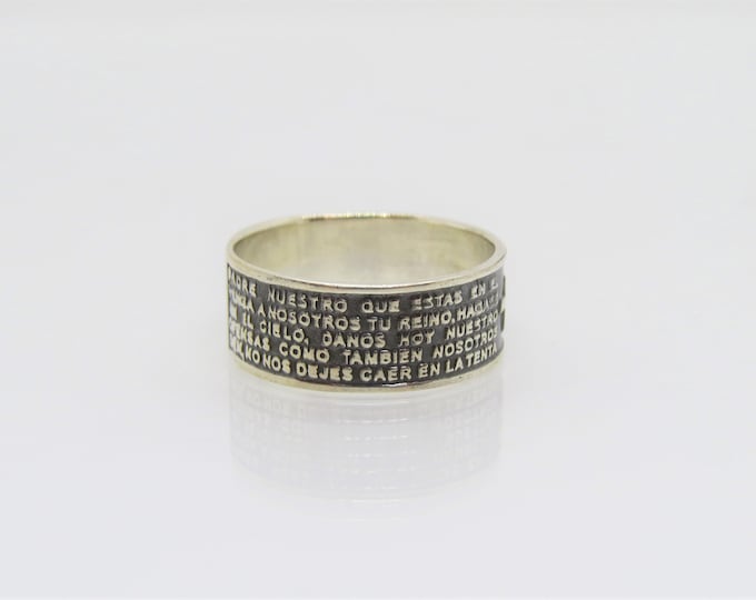 Vintage Sterling Silver Bible Verse Band Ring Size 9