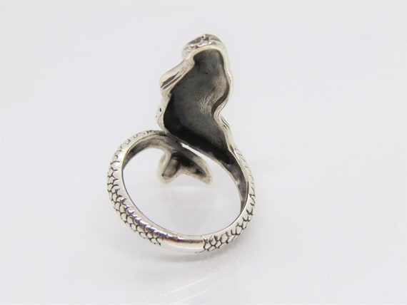 Vintage Sterling Silver Mermaid Adjustable Ring S… - image 2