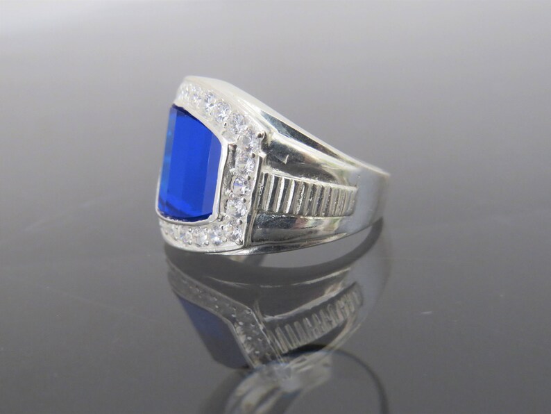 Vintage Sterling Silver Blue Topaz & White Topaz Ring Size 7.5 - Etsy