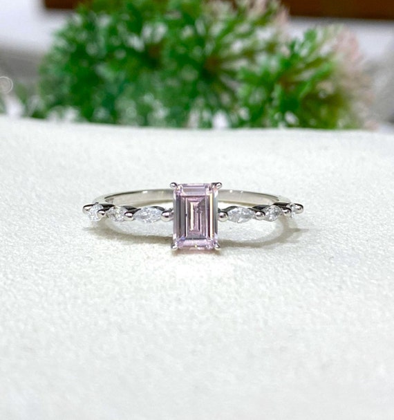 Vintage Sterling Silver Light Pink Sapphire & Whi… - image 7