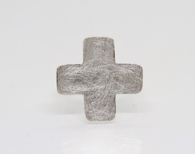 Vintage Sterling Silver Cross Ring Size 9