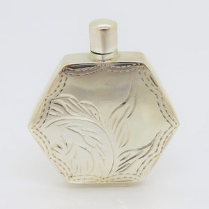 Vintage Sterling Silver Carved Perfume Bottle