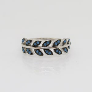 Vintage Sterling Silver Turquoise Leaf Ring Size 7