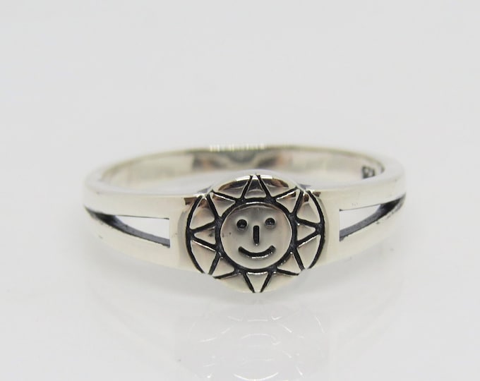 Vintage Sterling Silver Sun Ring Size 7