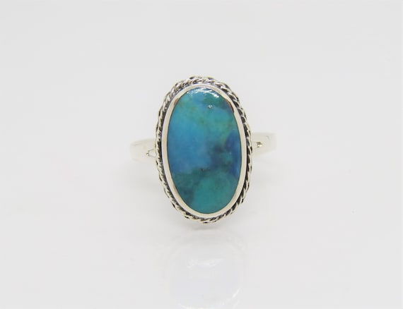 Vintage Sterling Silver Turquoise Ring Size 9 - Etsy