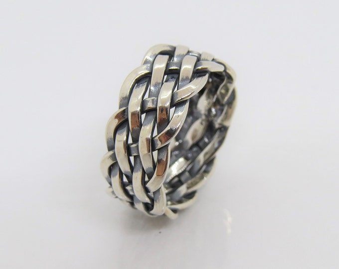 Sterling Silver Braided Band Ring.